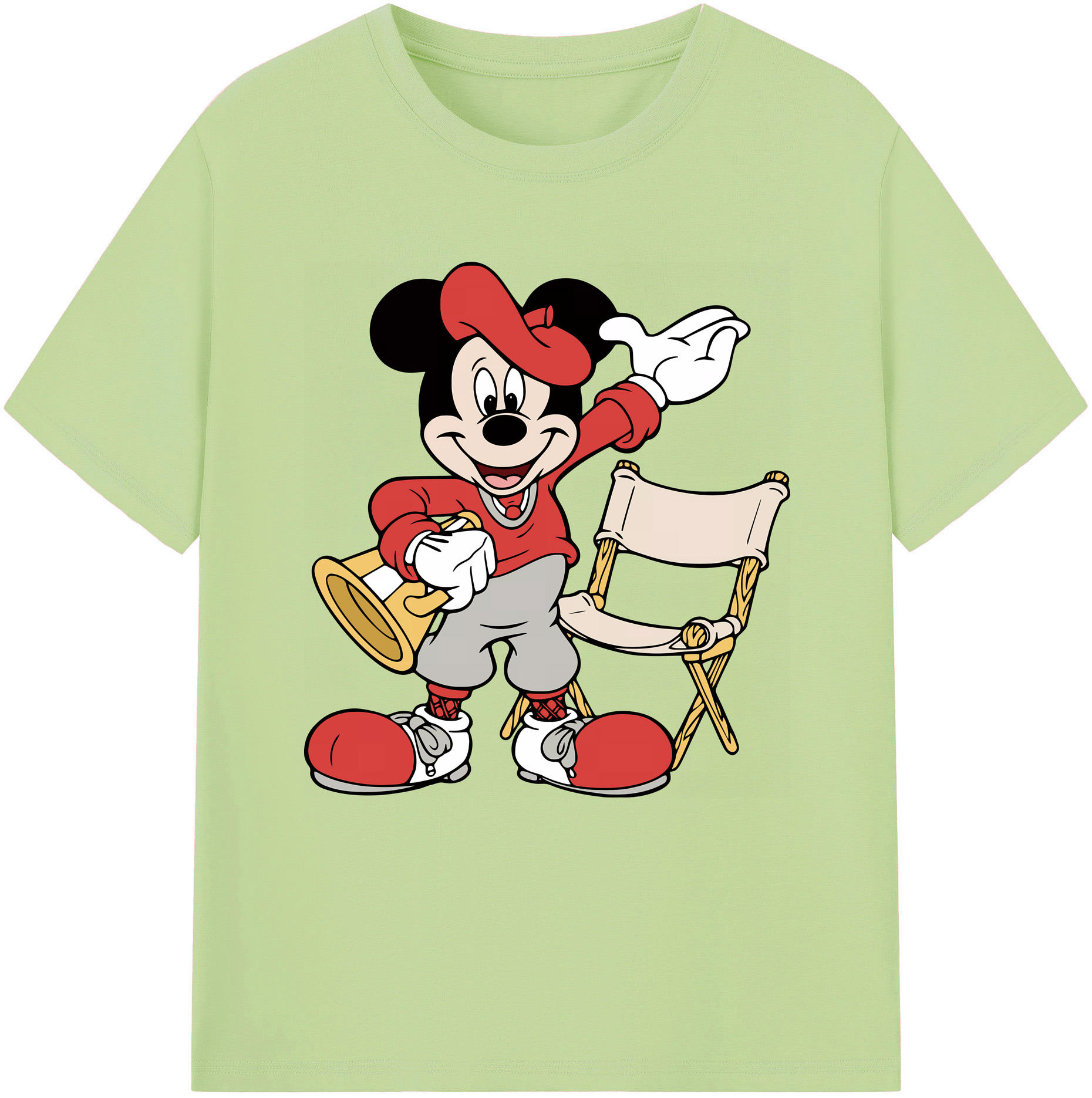 （画像用） ミッキーマウス Mickey Mouse 綿100％半袖Tシャツ（フロントプリント）